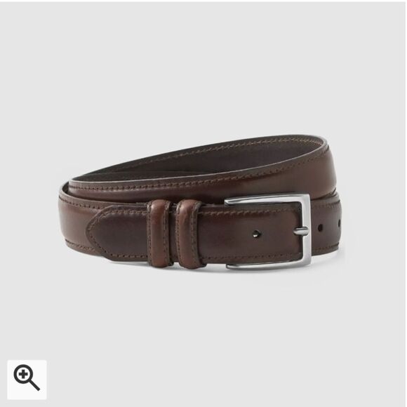 Eddie Bauer Men's Feather Edge Leather Belt Size M Oak NWT in Packaging - Picture 1 of 4